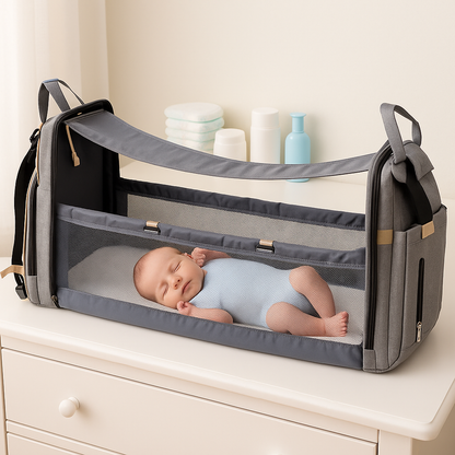 Pañalera 3-en-1 – Bolso, Cuna y Mudador